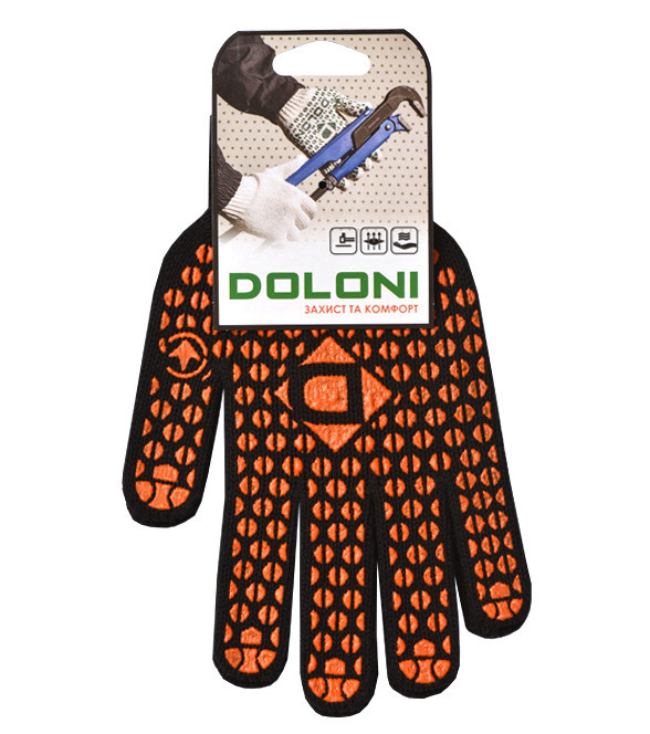 Перчатки трикотажные защитные с ПВХ рисунком Doloni Стандарт 10315 р.10 Ровно - изображение 3