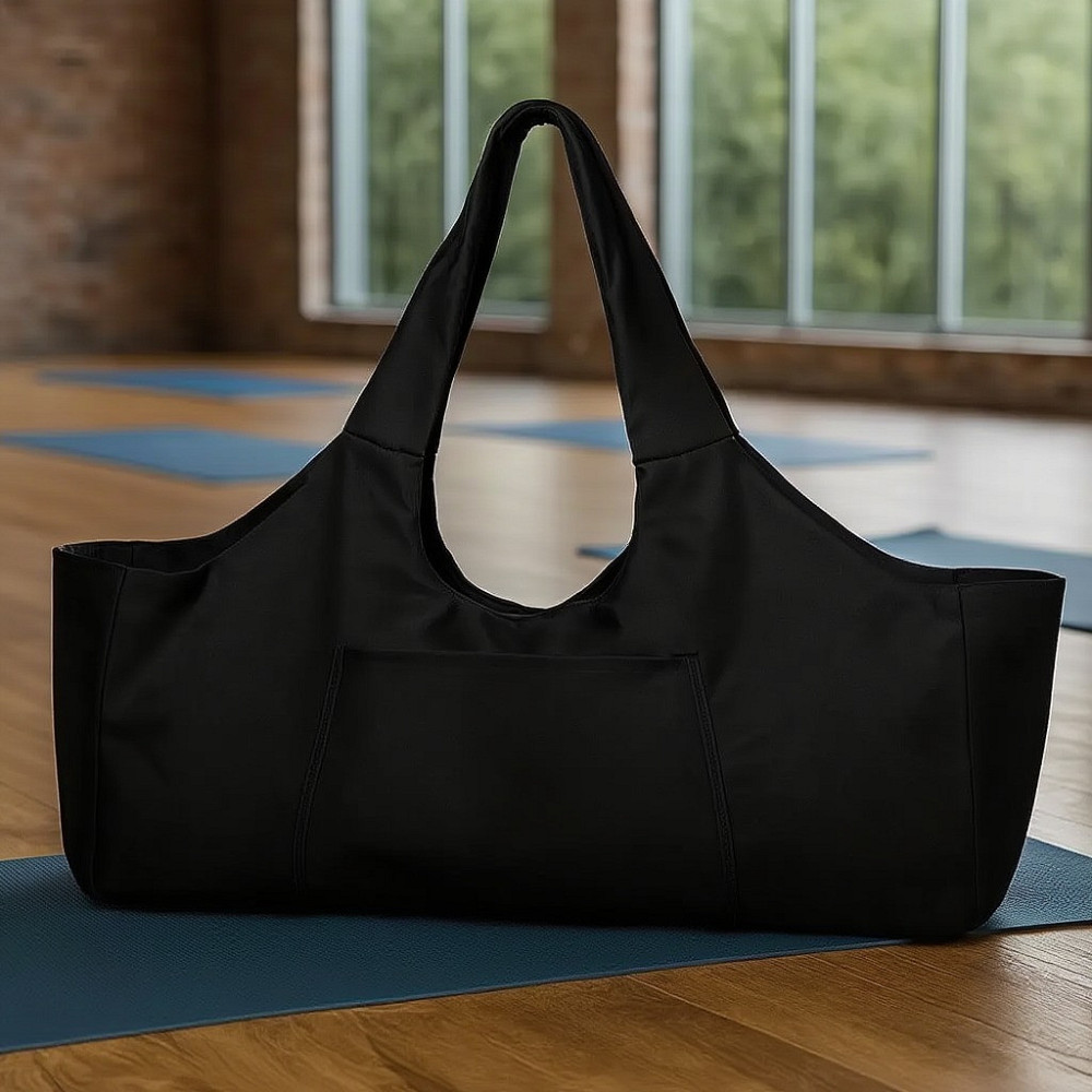 Сумка для йоги спортивная, йога-сумка наплечная для коврика и спортивной формы для тренировок и спорта,черная Каменец-Подольский - изображение 5