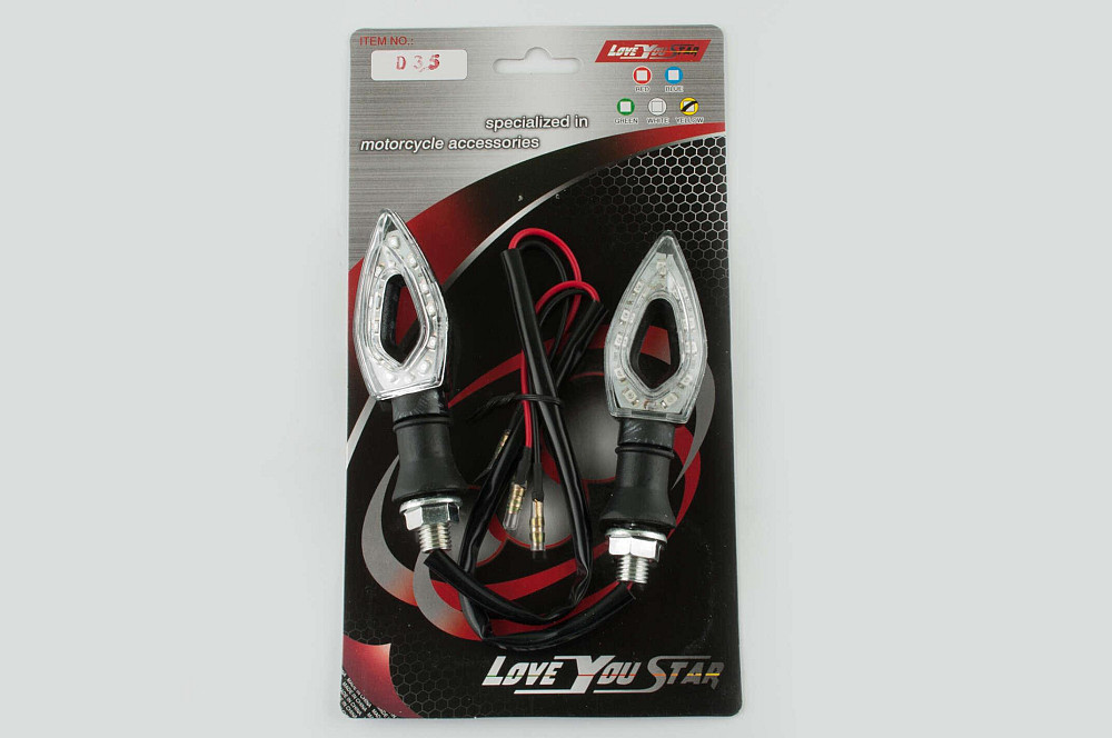 Повороти світлодіодні, стріла (пара) (чорни, біле скло) ST Київ - фото 1