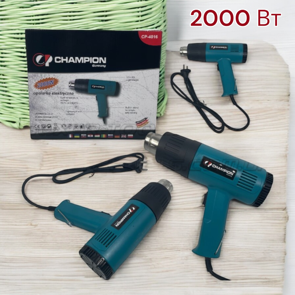 Электрическая тепловая пушка CP-4016 2000 Вт, 230 В, до 600 °C для сушки, обогрева, удаления краски Одесса - изображение 1