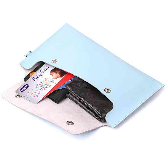 Кожаная женская тревел-косметичка Shvigel 16424 Голубой Киев