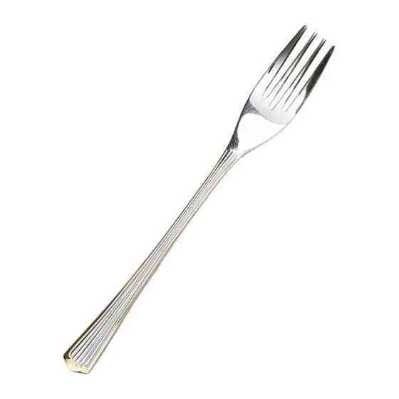 Набір десертних виделок 6 штук виделки для десерту з нержавіючої сталі 15.2 см Срібло із золотим оздобленням HP-20-34 Коломия