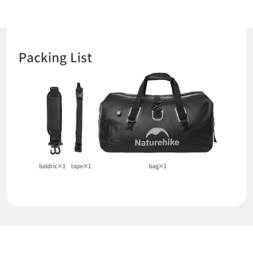 Водонепроникна дорожня сумка Naturehike CNK2450XB015, 60 л, чорна Київ - фото 2