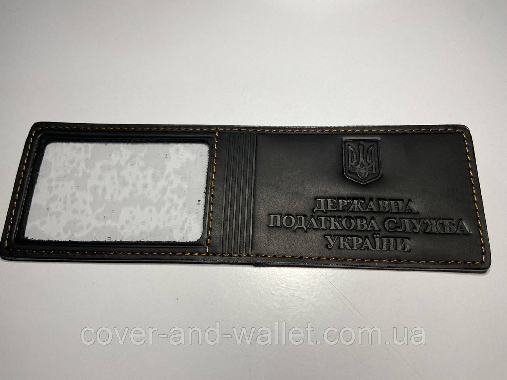 Обкладинка "Державна податкова служба України" з вінтажної шкіри чорного кольору Київ - фото 2