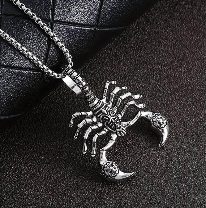 Подвеска Скорпион с цепочкой — серебряный мужской кулон, оберег Киев - изображение 3