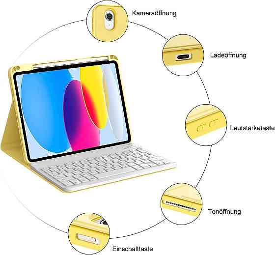 Чехол клавиатура для iPad A16 2025/ iPad 10-го поколения (2022) A2696 / A2757 / A2777 с заменяемой батарейкой Днепр