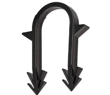 Такерная гарпун-скоба для крепления трубы ТП Ø16 длина-45мм черная (300шт) (000032173) Киев - изображение 2