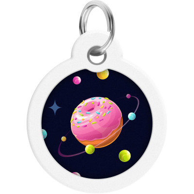 Адресник для тварин WAUDOG Smart ID з QR паспортом "Всесвіт пончиків", коло 30 мм (230-0218) Вінниця - фото 2