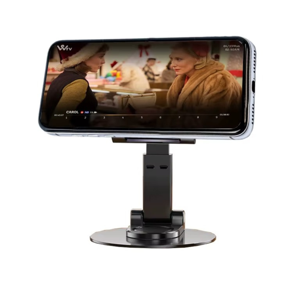 Подставка-держатель настольная для телефона или планшета, холдер для сматрфона,складная, с поворотом на 360 черная Каменец-Подольский - изображение 4