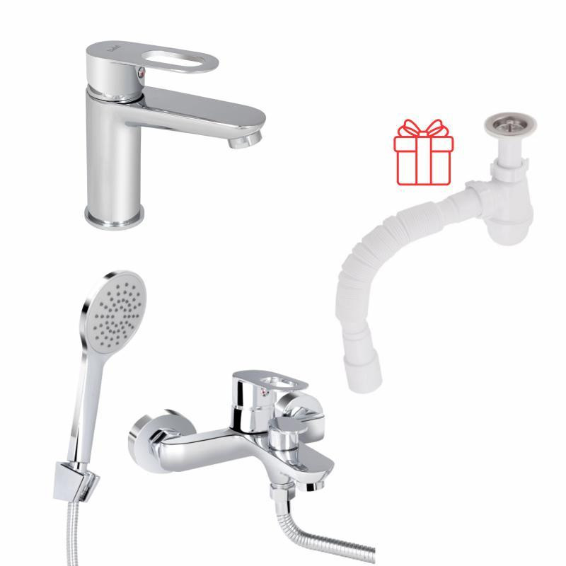 Комплект для Ванной Latwa: Смеситель для раковины LDLAT001CRM45412 + Смеситель для Ванной LDLAT006CRM45414 Киев - изображение 1