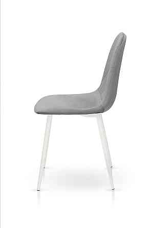 Стілець Ембер-L, білий/велюр світло-сірий Київ