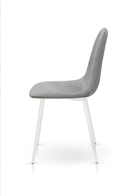 Стілець Ембер-L, білий/велюр світло-сірий Київ - фото 5