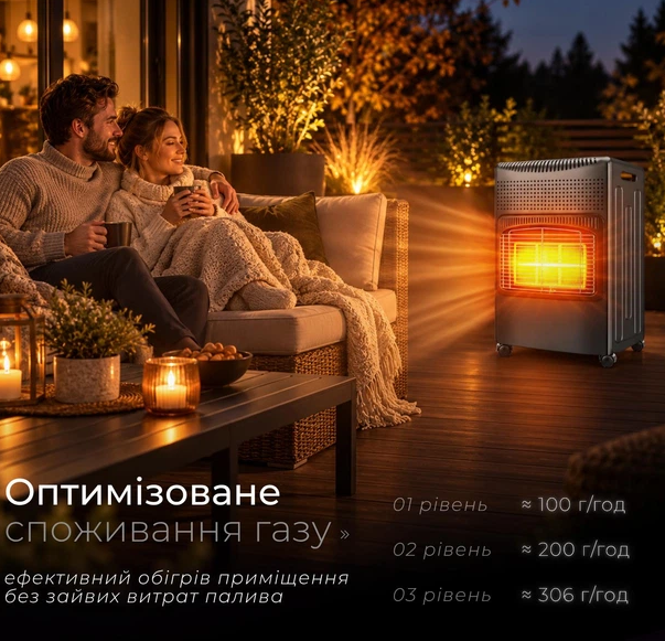 Нагрівач газовий інфрачервоний Tresko TGHZ-005 4200 Вт, до 33 м2 + редуктор + шланг + захисний чохол Вінниця - фото 7