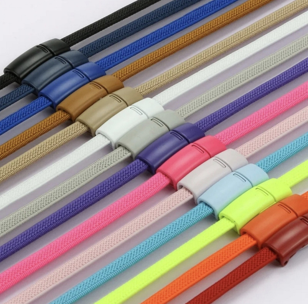 Еластичні шнурки без зав'язок з магнітними застібками в один колір Сірий Смела - изображение 2