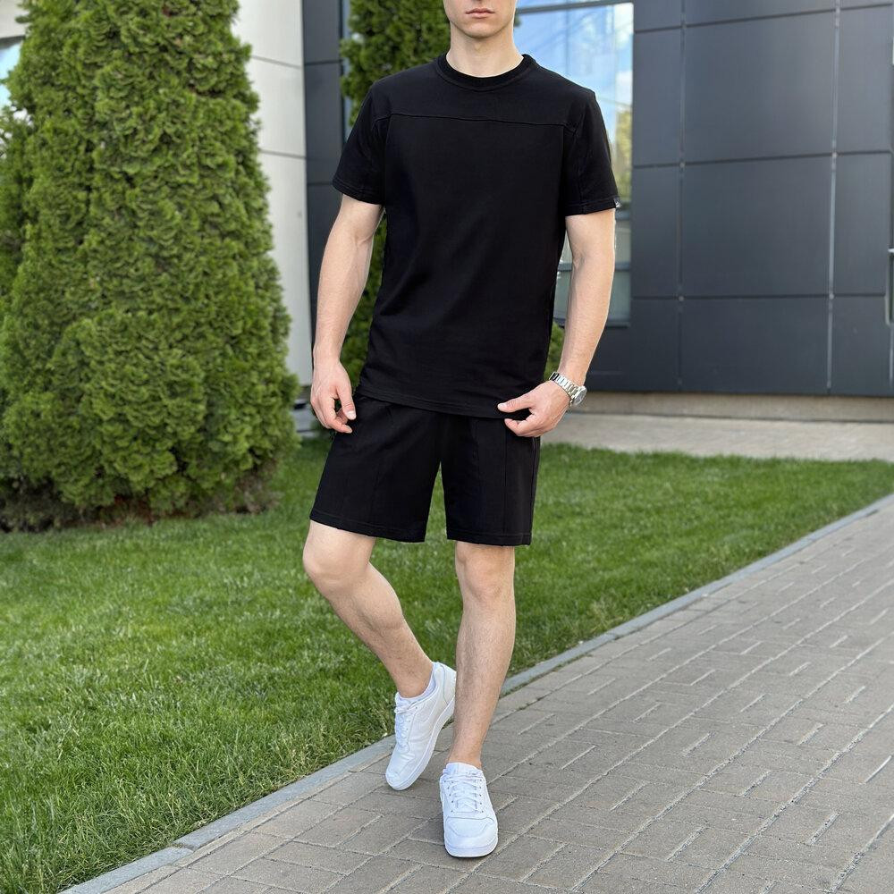 Чоловічий літній комплект шорти і футболка чорний Pobedov Barel Київ - фото 3