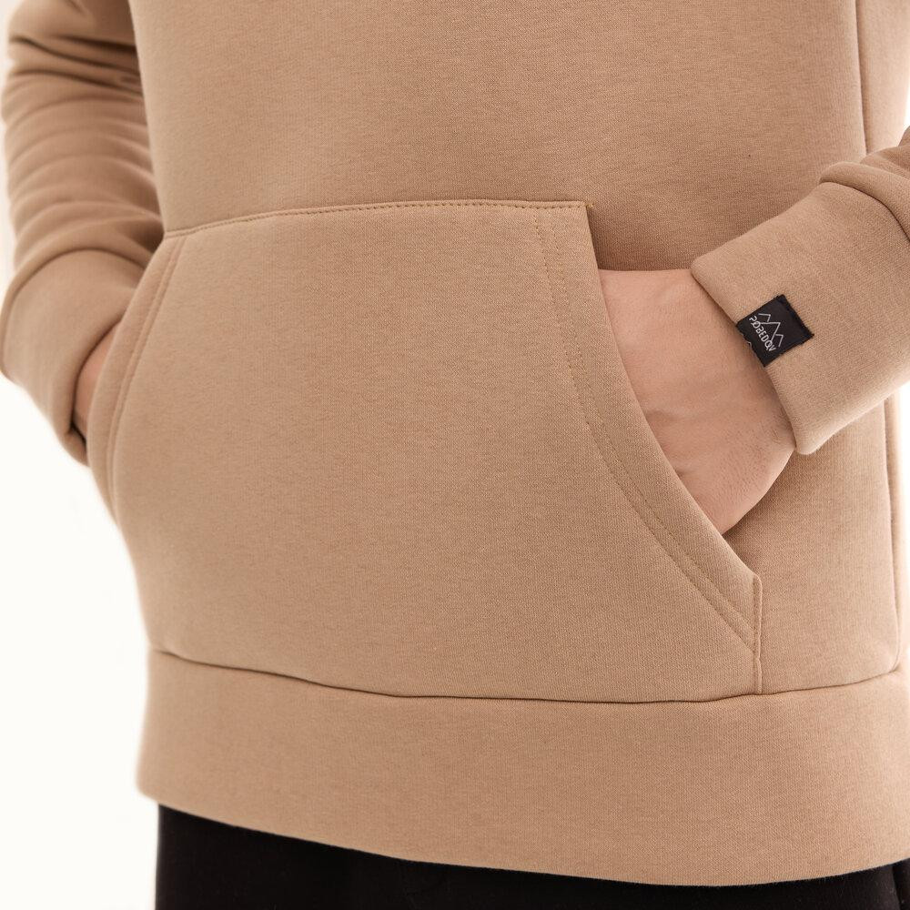 Тепле чоловіче худі на флісі з капюшоном пісочне Pobedov 008 ЗИМА Київ - фото 14