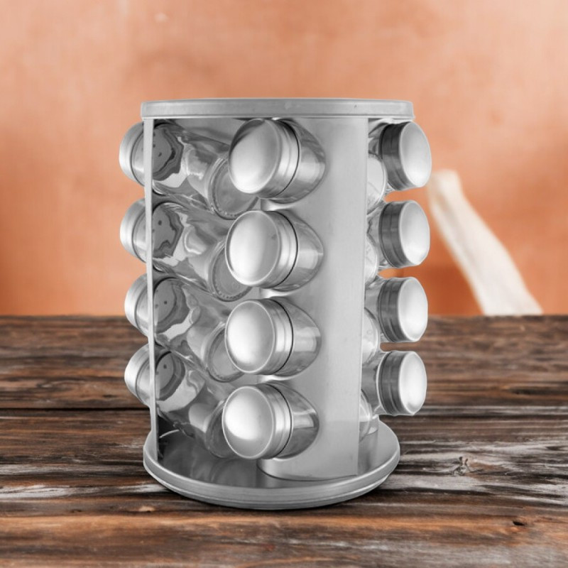 Спецовница круглая Unique UN-1303 16 в 1 с баночками для специй и вращающейся подставкой, для кухни) Одесса - изображение 1