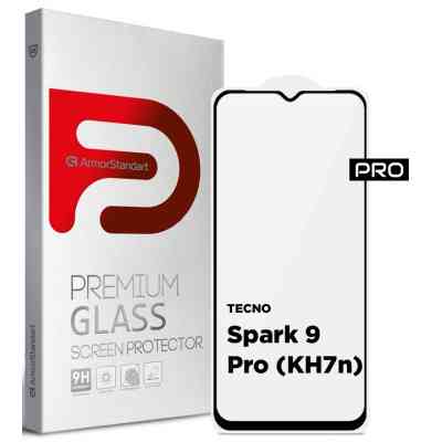 Стекло защитное Armorstandart Pro TECNO Spark 9 Pro (KH7n) Black (ARM64652) Винница