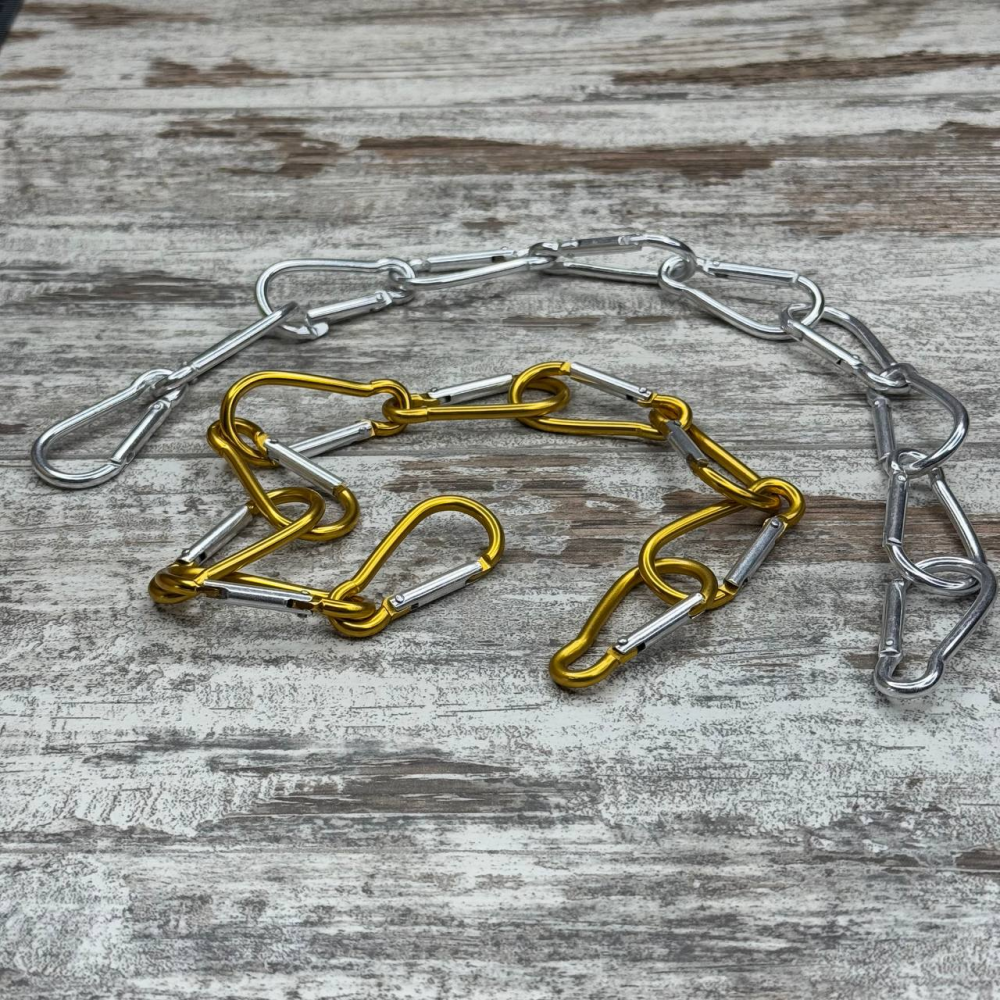 Карабін похідний алюмінієвий 4.6см, комплект 10шт, для кемпінгу, рюкзака, ключів, туризму Київ - фото 1