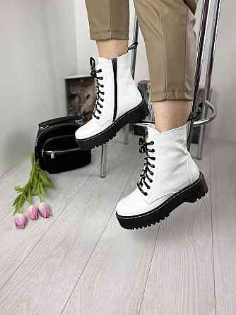 Черевики жіночі M.KRAFT білі натуральна шкіра висота 15 см розмір 37 (3128) Коломыя