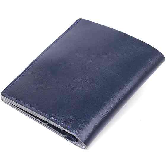 Удобное портмоне из натуральной кожи Синий (SHVIGEL) Киев