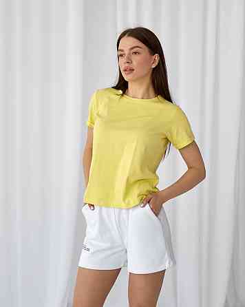 Базовая футболка женская однотонная Лимонный L Харьков