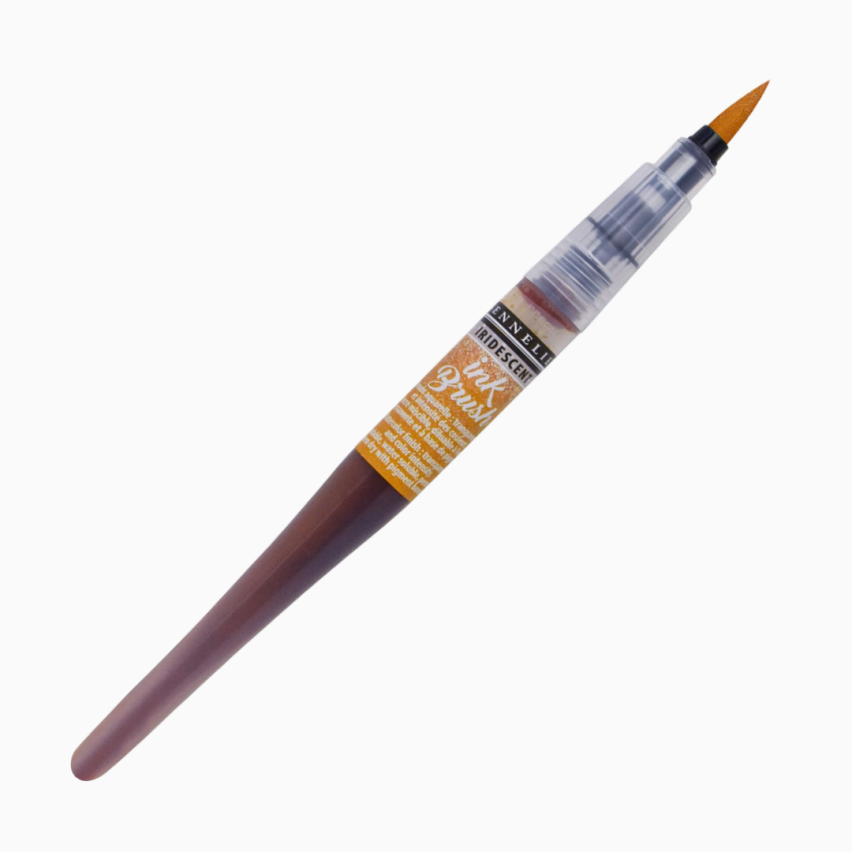 Ручка-пензель з чорнилом Sennelier Ink Brush, Переливчастий помаранчевий (Iridescent Orange) Київ - фото 1