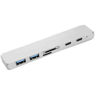 Концентратор PowerPlant Type-C - HDMI 4K, USB 3.0, USB Type-C, SD, microSD (CA911684) Вінниця