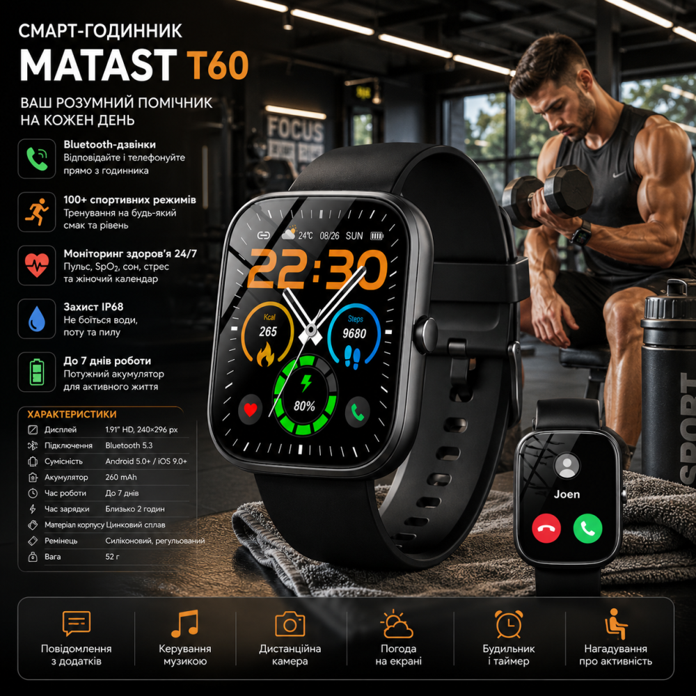 Смарт-часы Matast T60 1.91