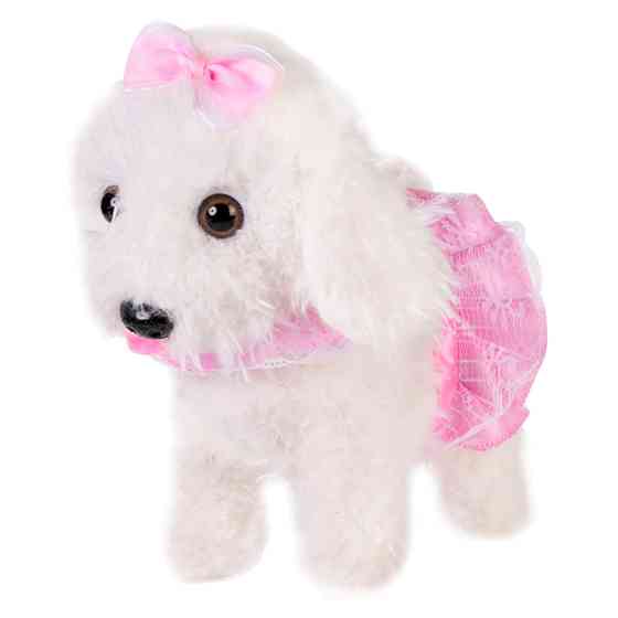 Мягкая интерактивная собачка Bambi CL1738A/B на поводке Белый Винница