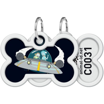 Адресник для животных WAUDOG Smart ID с QR паспортом "Рик и Морти 1", кость 40х28 мм (231-0280) Винница - изображение 1
