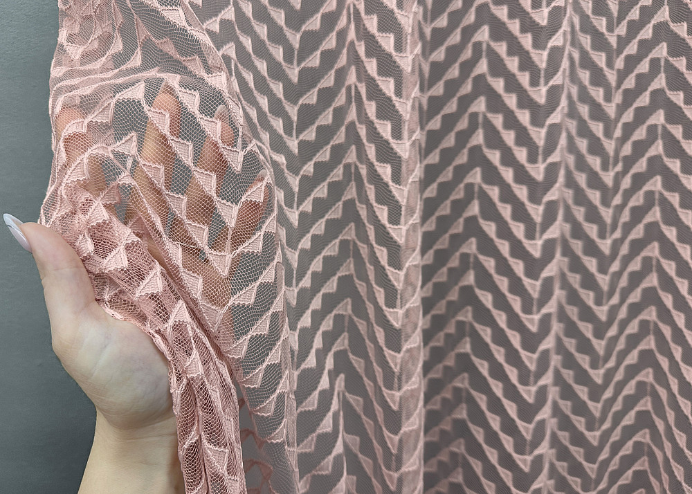 Тюль Гіпюр колір пудровий 1880т Київ - фото 2