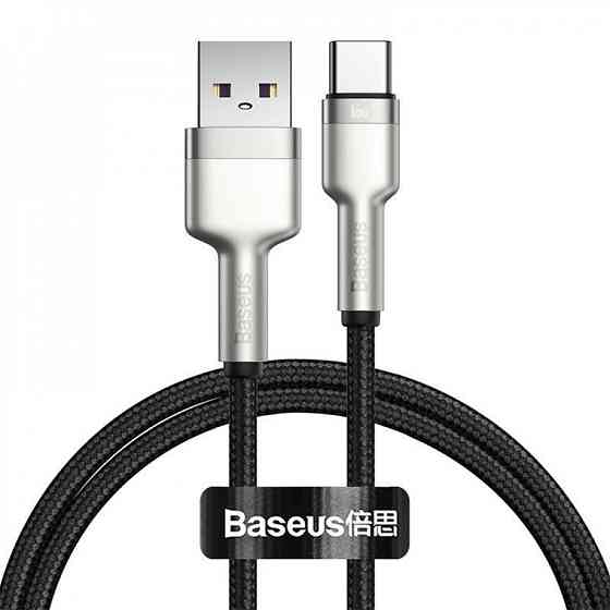 Кабель Baseus Cafule Metal Data Type-C 66W 0.25м чорний Львів