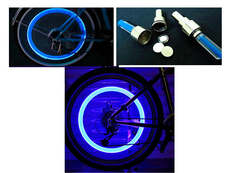 Светодиодные колпачки для колес велосипеда, авто на ниппель пара Feel Fit синие Бровары - изображение 2