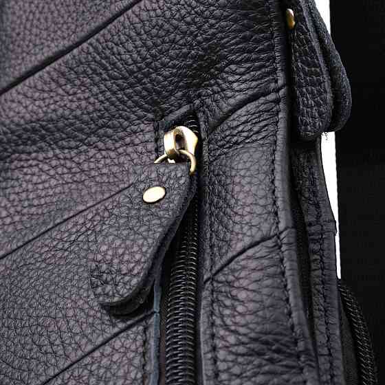 Сумка интересной формы через плечо из натуральной кожи Vintage 22958 Черный Киев