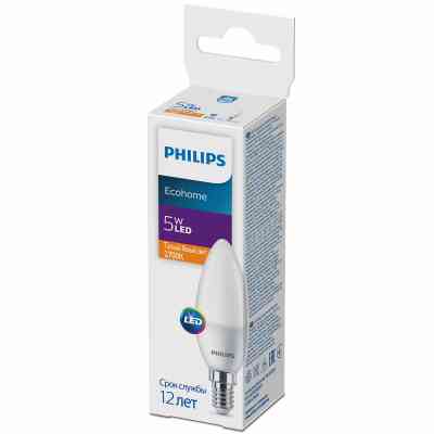 Лампочка Philips EcohomeLEDCandle 5W 500lm E14 827B35NDFR (929002968437) Винница
