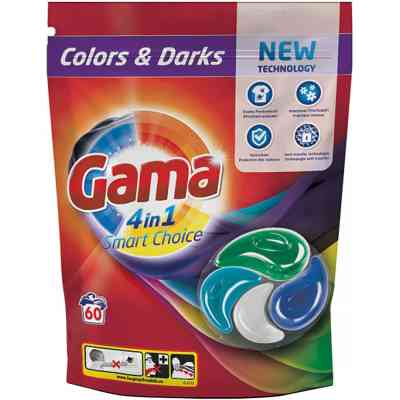 Капсули для прання Gama Color &amp; Darks 4 в 1 для кольорової та темної білизни 60 шт. (8435495831310/8435495836759) Вінниця