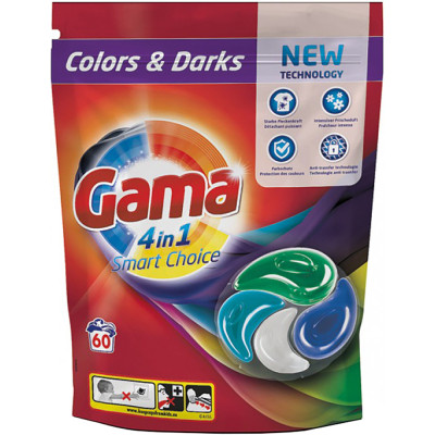 Капсулы для стирки Gama Color & Darks 4 в 1 для цветного и темного белья 60 шт. (8435495831310/8435495836759) Винница - изображение 1