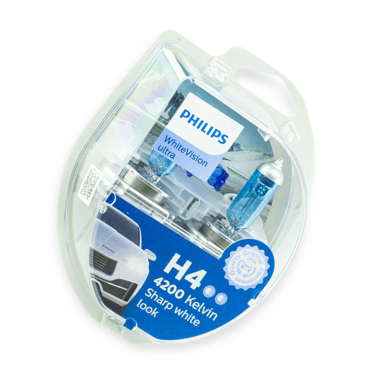 Автолампа 12V 60, 55 (43) PHILIPS White Vision Ultra 60% 4200K (2шт) H4 Мукачево - изображение 1