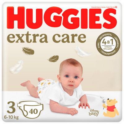 Подгузники Huggies Extra Care Size 3 (6-10 кг) 40 шт (5029053574400) Винница - изображение 1