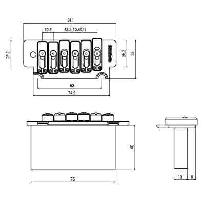 Бридж для гітари Paxphil WVS 50K Chrome Вінниця