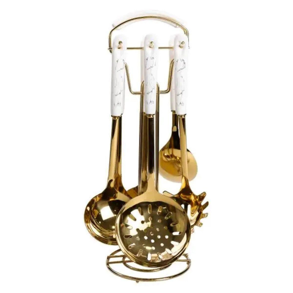 Набор столовых приборов из нержавейки с подставкой, 7 предметов Киев - изображение 2