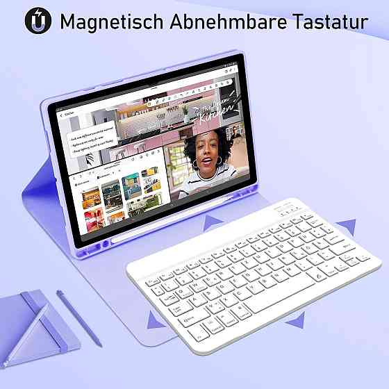 Чехол-клавиатура для Samsung Galaxy Tab A8 10.5 SM-X200/X205/X207 фиолетовый беспроводная съемная QWERTZ Киев