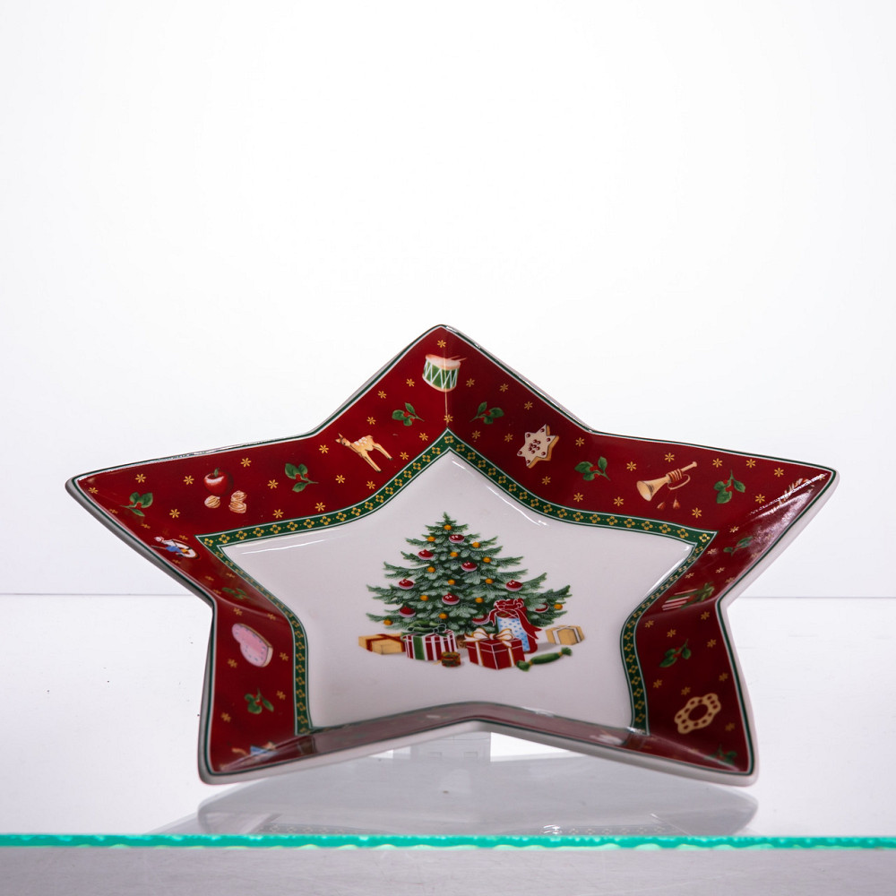Yiwu Сервірувальне новорічне блюдо для закусок Christmas 25,5 (см) з порцеляни HP-SDHK-19 Коломыя - изображение 3