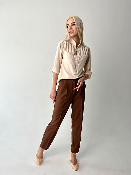 Класичні вкорочені брюки "Prime" оптом | Норма Шоколадний, 46 Київ - фото 3