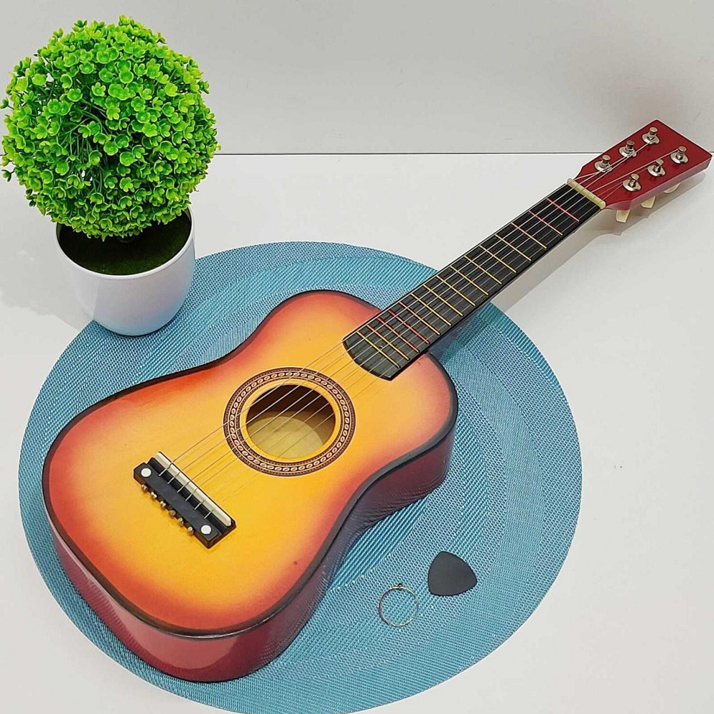 Гітара дерев'яна дитяча 6 струн 52см Помаранчева (M 1370) Чернігів - фото 5