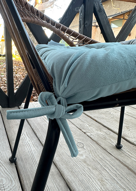 Подушка для стільців (40x40х5 см) Decorator Velour колір блакитний 84-178 Київ - фото 7