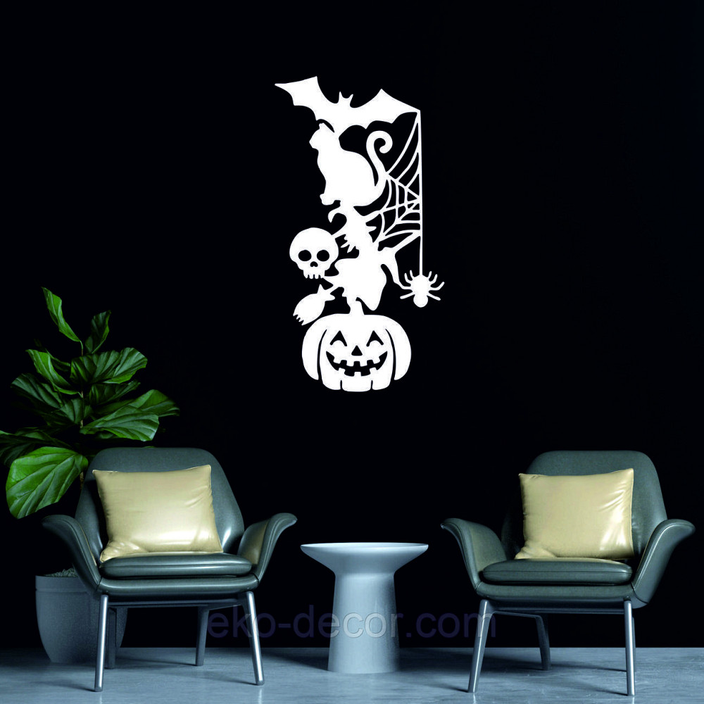 Декоративное настенное Панно «Хэллоуин», Декор на стену 70*37 см, Белый Киев - изображение 3