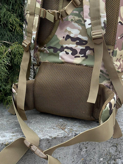 Тактичний рюкзак 120л мультикам з системою molle, каркасом і матеріалом оксфорд для військових Львів - фото 9