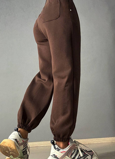 Штани жіночі A-N 27090 джогери спортивні на резинці трикотажні коричневі, коричневий, S Київ - фото 13